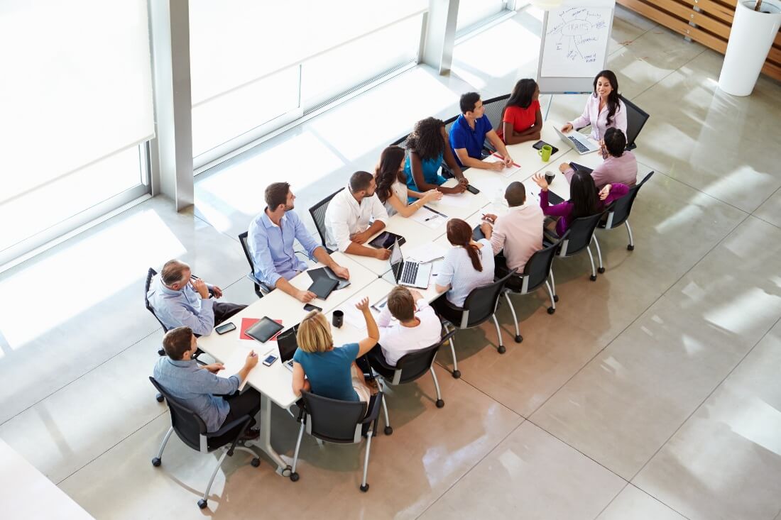 Large meeting in the office