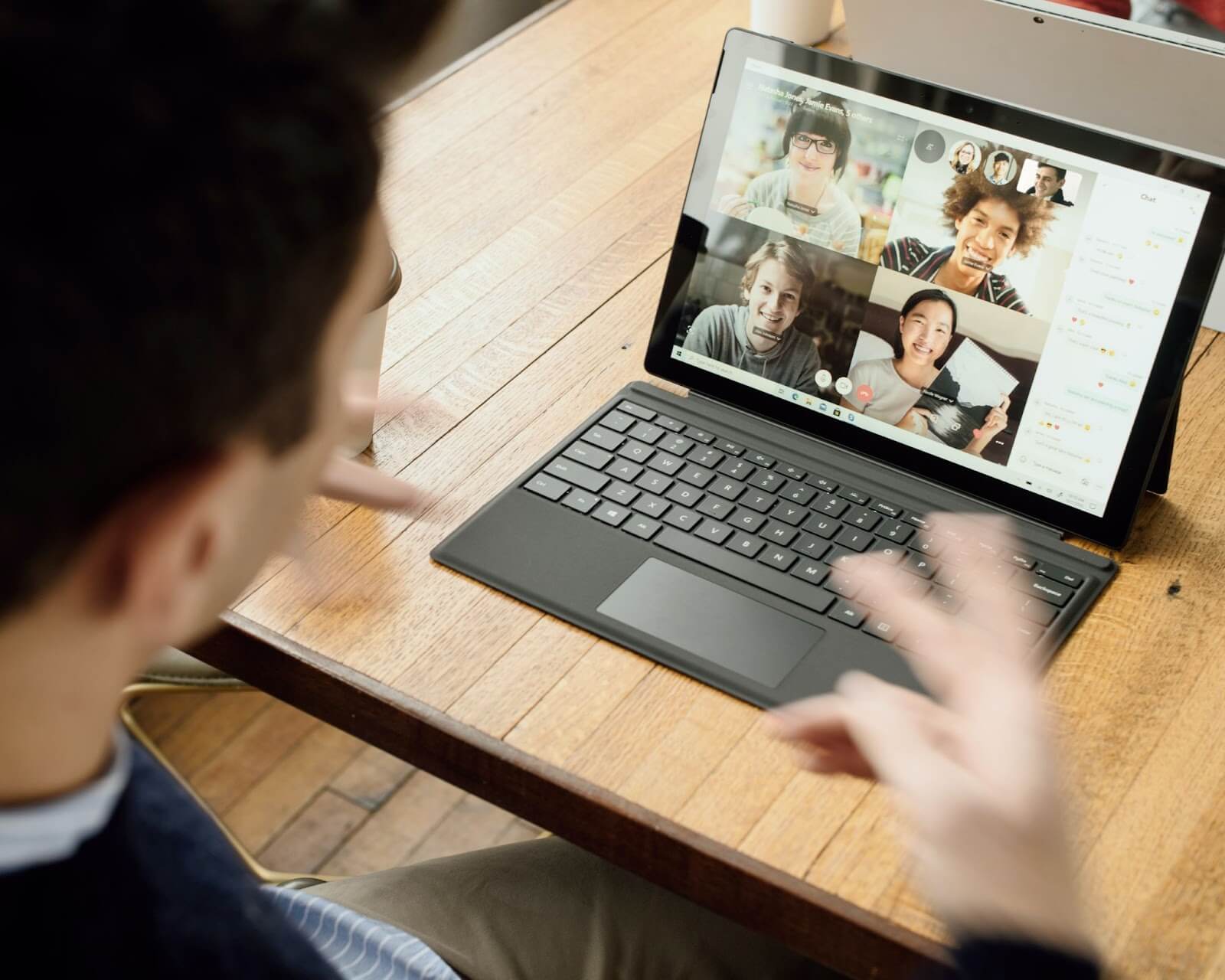 people communicating on a video call