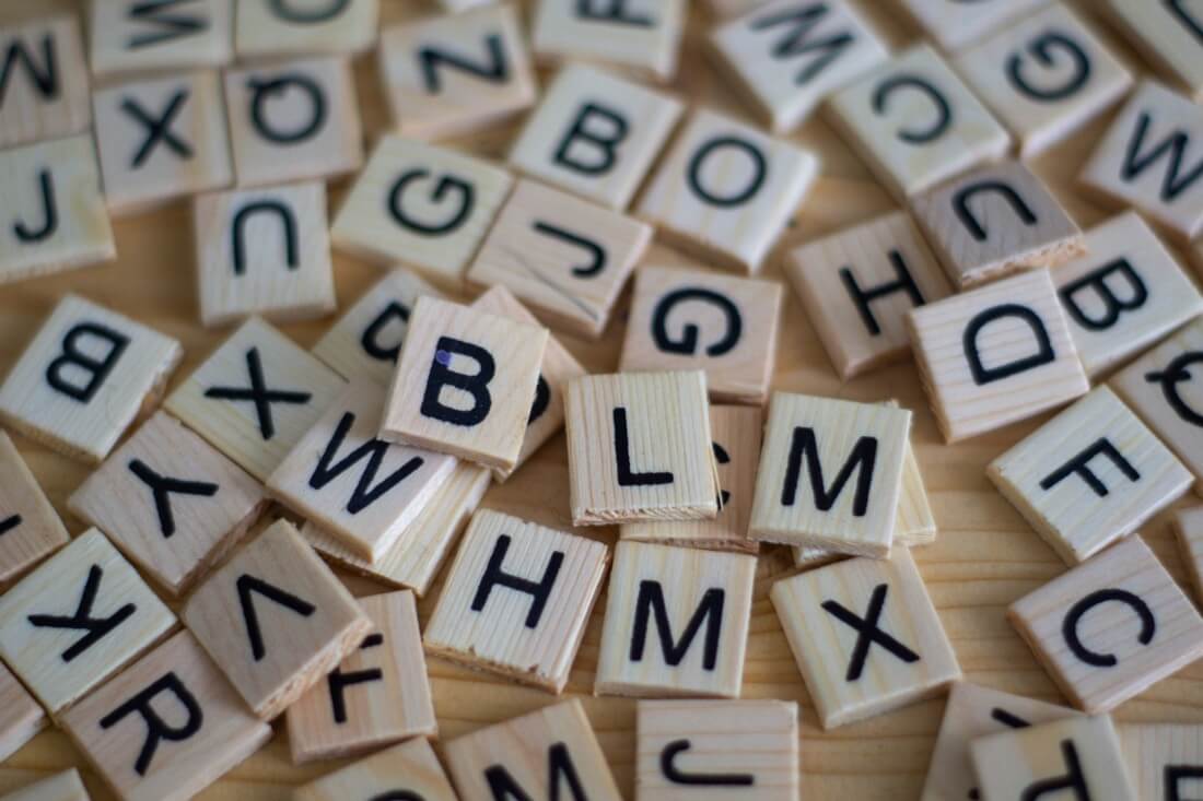 Alphabet letters on a table