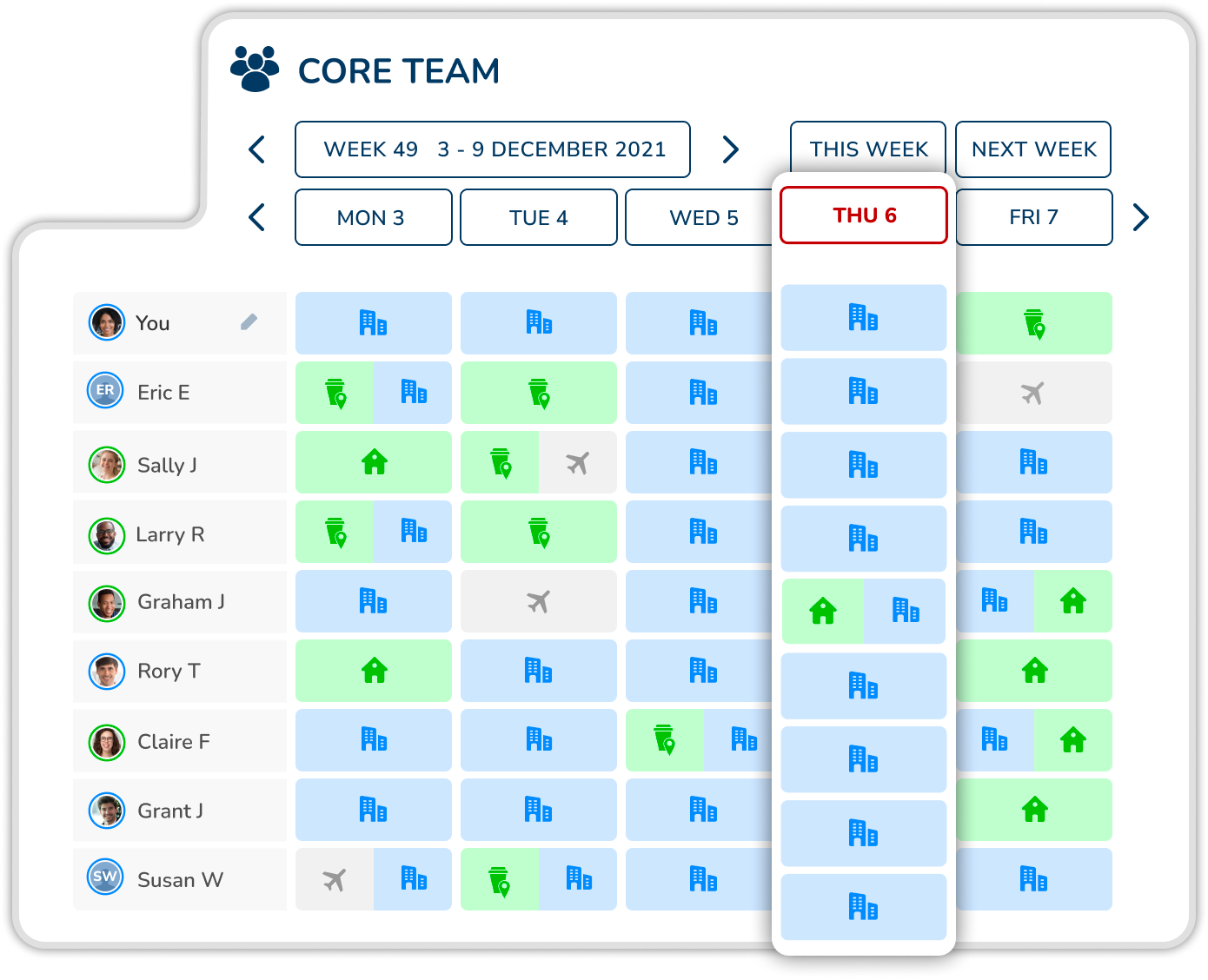 A DuoMe screenshot showing a Hybrid Schedule